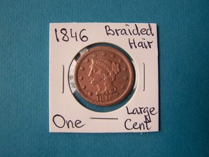 US COINS 1846 YEAR ONE LARGE CENT NICE COPPER COIN.