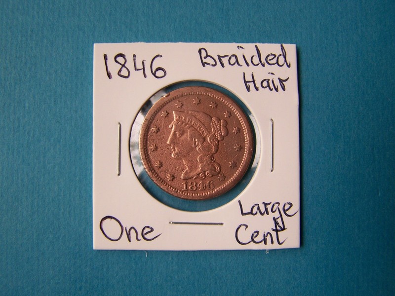 US COINS 1846 YEAR ONE LARGE CENT NICE COPPER COIN.