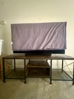 Industrial Wood & Metal TV Stand, Dark Wood, Brown/Black, Open Shelves — photo 2