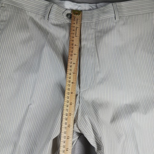 Sarar Hombres Pantalones Multicolor Rayas 36x32 Recto Vestido Pantalón Algodón Nylon - Imagen 8 de 20