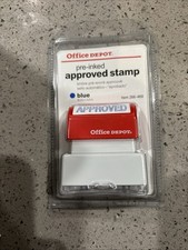 12 APPROVED Stamp Office Rubber Stamper Self-Inking Blue Ink Business NIP Sealed