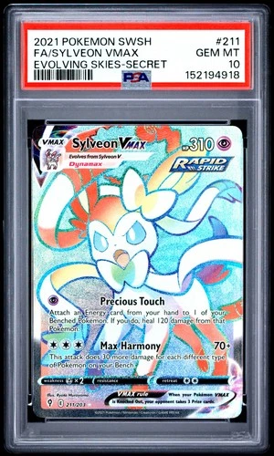 PSA 10 Sylveon VMAX 211/203 Pokemon Evolving Skies Secret Rare 2021 GEM MINT