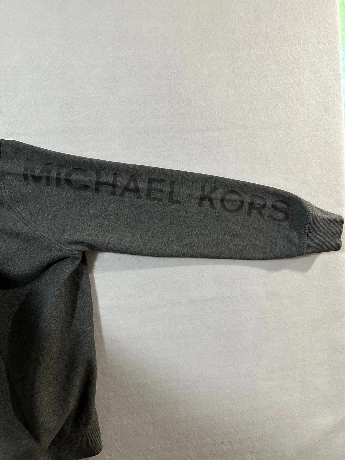 Felpa girocollo Michael Kors uomo grande logo manica pullover 1 4 zip taglia L