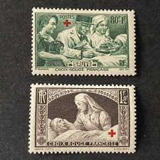 France Année 1940 N° 459 / 460  Neufs ** Luxe paire Croix-Rouge .