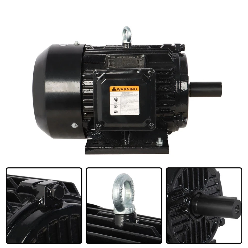 Electric Motor 5 HP 1800 RPM 184T Frame TEFC 230/460 Volt Severe Duty 3 Phase - Image 2 of 4