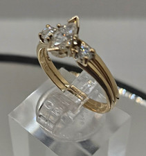 14K Yellow Gold Marquise Natural Diamond Ring 0.64ctw G SI2 3-Stone