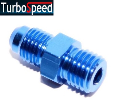 New 1Pcs 4AN Male Flare-M12 x 1.5 Metric 0 Degree Blue Aluminum Adapter Fitting