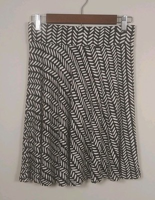 LOFT Black and White A-Line Skirt Casual Flowy Womens X-Small