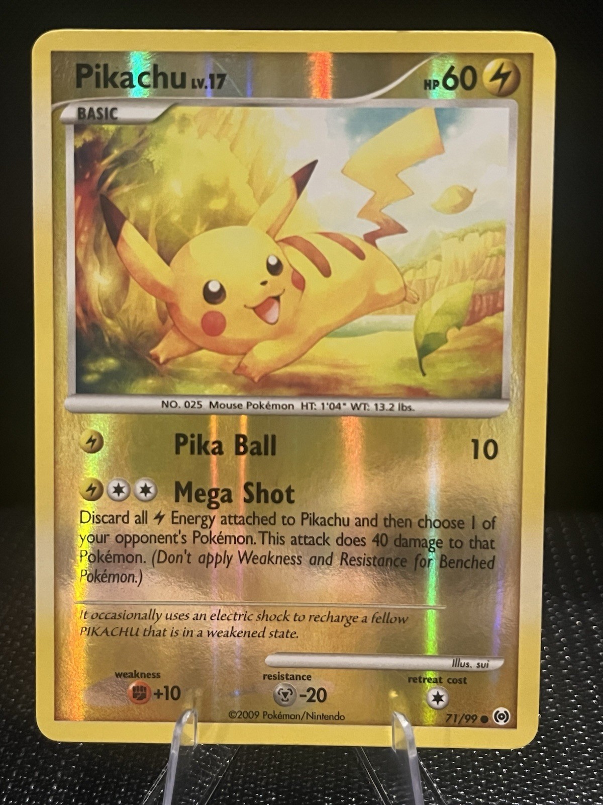 Pokemon Pikachu Card 71/99 Platinum Arceus Reverse Holo LP