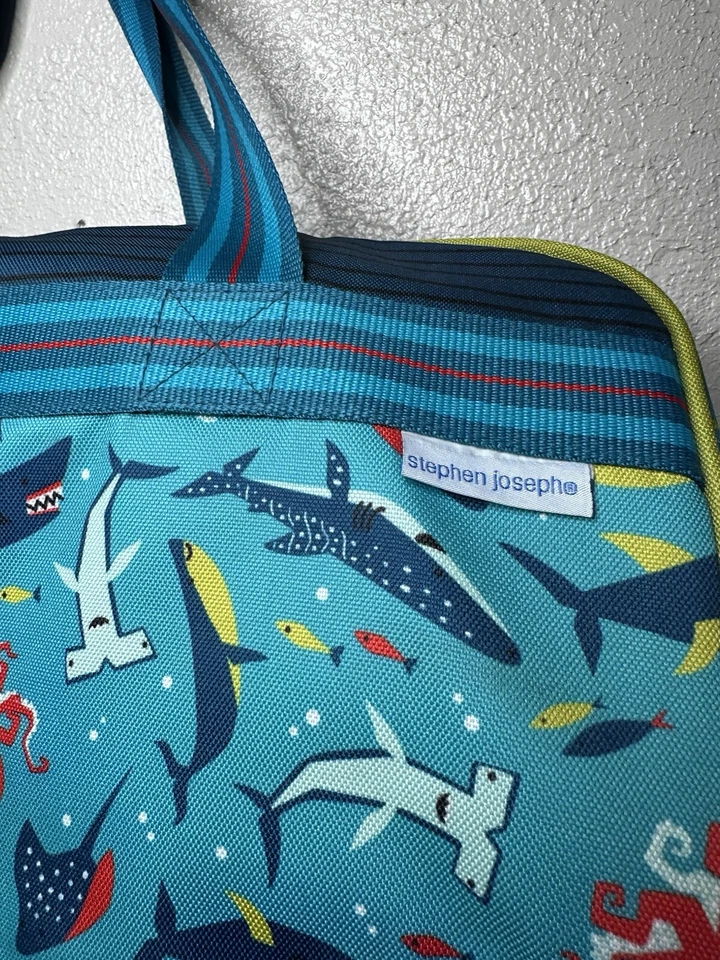 Stephen Joseph Zip Up Sharks & Ocean Creatures Duffle Bag With Handles & Straps. - Image 3 of 4