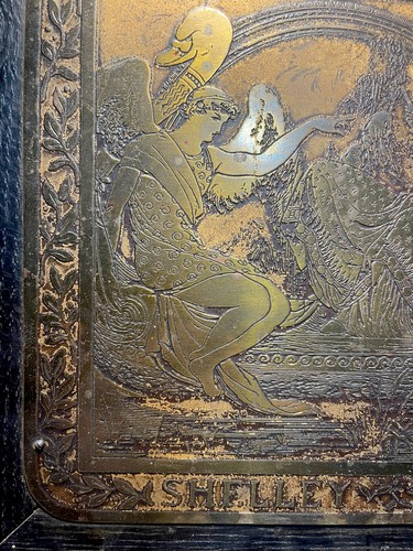 c1900 The Witch of Atlas Percy Shelley Poem Antique Brass Raised Relief Plaque - Picture 10 of 24
