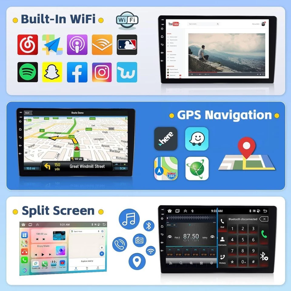 9" 8Core 4+64GB Android 15 Autoradio CarPlay GPS Navi WIFI Für Opel Astra Corsa - Bild 4 von 4