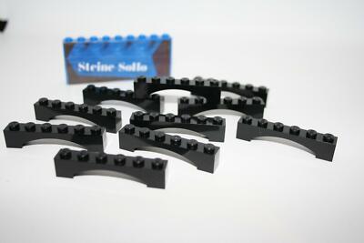 Lego (c) 10x Bogenstein 1x6 - schwarz - 92950 - brick arch black - 1 x 6