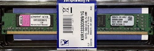 Kingston 1 GB memoria PC3-10600 basso profilo KVR1333D3N9/1G - Nuovo - Foto 2 di 2