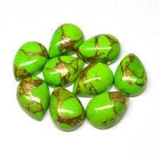  WHOLESALE NATURAL GREEN COPPER TURQUOISE CABOCHON PEAR SHAPE LOOSE GEMSTONE