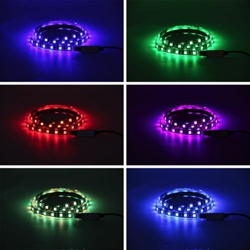 USB DC 5V 0.5M-2M 5050 RGB LED Strip Waterproof LED Light Strips Flexible Tape - Picture 3 of 11