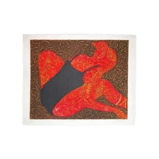 ILLEGIBLE SIGNATURE. Print. Collagraphy / Cardstock.Decorative image