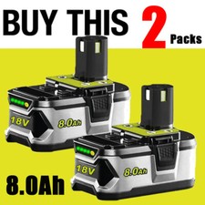 2Pack For RYOBI ONE Plus P108 18V 8.0Ah High Capacity Battery 18 Volt Lithium