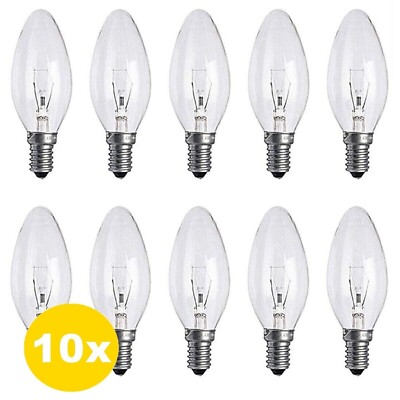 E14 B22 E27 Kerze Glühbirnen klar dimmbar 40W 60W SES Bajonett 1/10er Pack UK