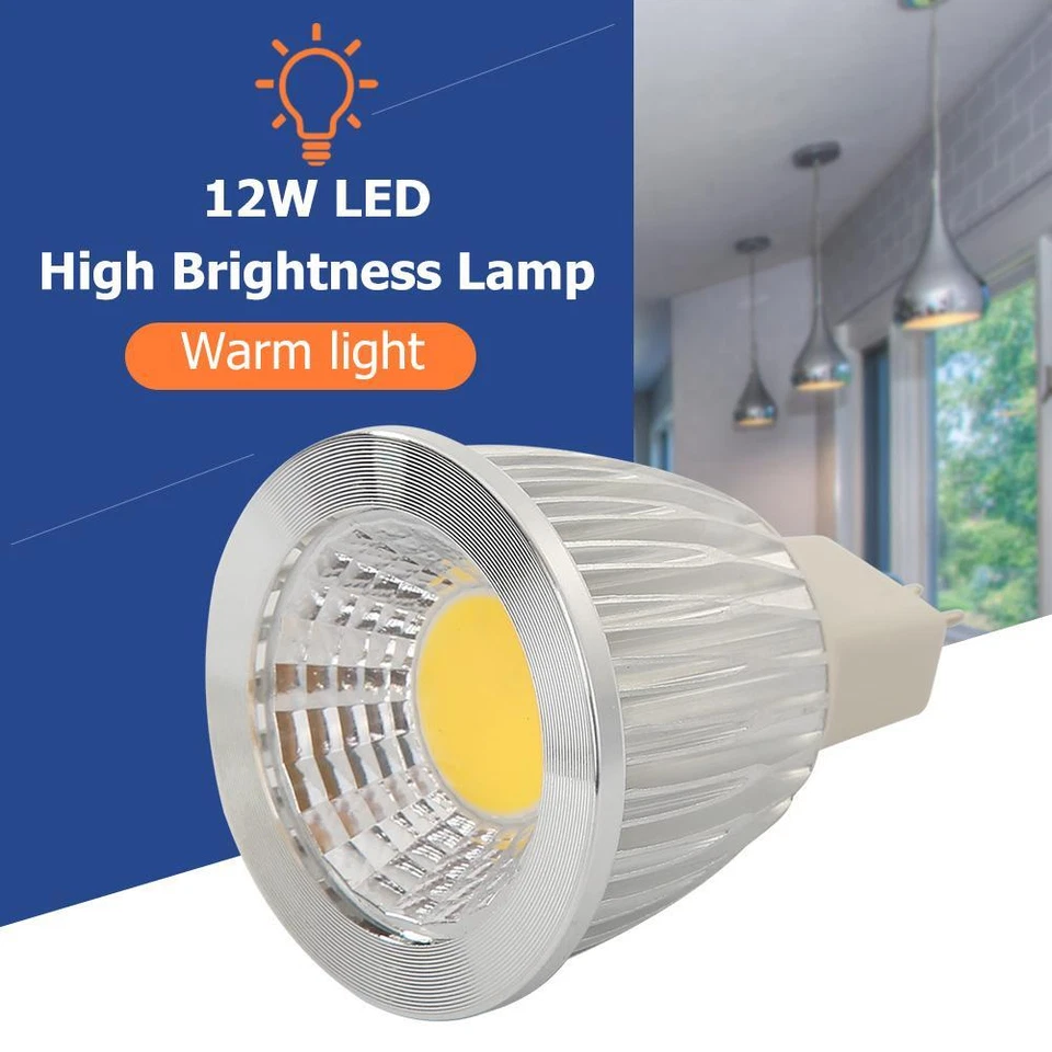MR16 LED Bulb Aluminum 9W/12W/15W 12V Dimmable COB Corn Spot Light Candle Lamp - Image 3 of 4