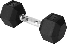 Yes4All Chrome Grip Encased Hex Dumbbells – Hand Weights with Anti-Slip 5-50 LBS