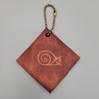 Handcrafted Stamped Leather Snail 2'' Keychain Key Chain