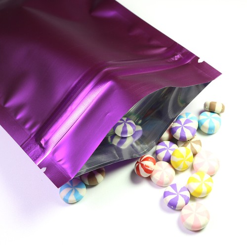 100x Matte Flat Purple Both Sides Foil Mylar Zip Lock Bags 8.5x13cm 3.25x5in - Picture 3 of 3