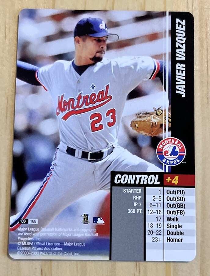 2003 MLB Showdown - # 188 Javier Vazquez Montreal Expos Baseball