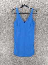 Banana Republic Dress Womens 6 Bright Blue Sleeveless Shift V-Neck Casual Career