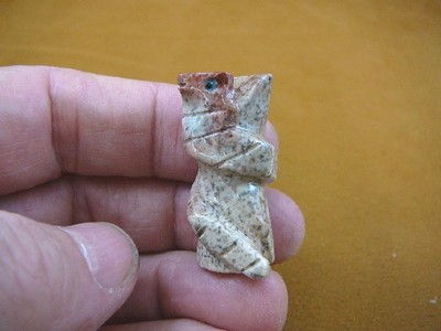 (Y-SNAK-51) little tan Coiled Snake gemstone carving soapstone Peru love snakes