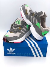 Adidas Yung-96 J Athletic Sneakers Suede Grey Green White Boys Size 5 NWB