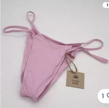 Toast Swim Signature Open Side Cheeky Bikini Bottom Pink Size Small NWT Beach