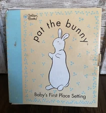 Pat the Bunny 4 Piece Child Melamine 1st Place Setting Plate Bowl Sippy Cup NEW!
