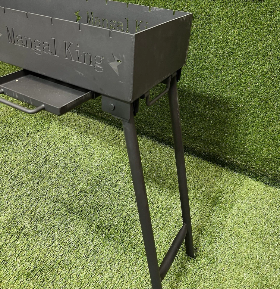 Mangal Grill 1 米长 39 英寸可折叠支腿 2 毫米厚度钢 — 第 2/4 张图片