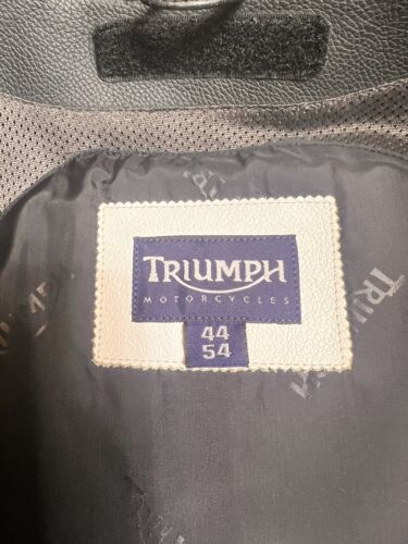 Authentic TRIUMPH Motorcycles Black & White leather Armored jacket men 44/54 - Bild 4 von 13