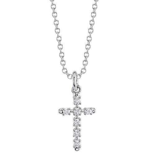 HANLI Collana Croce E Lettera Iniziale Donna - Placcato Oro 14K, Con Zirconi, Anallergica - Gioiello Moda Regalo