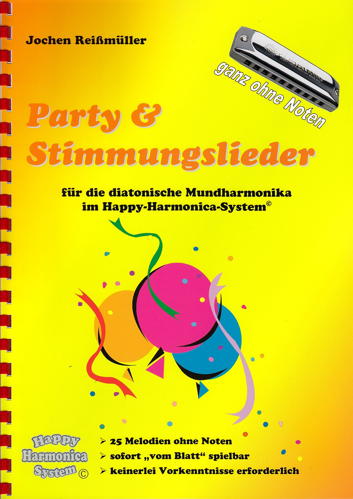Mundharmonika-Spielheft OHNE Noten: Party & Stimmungslieder - für Bluesharp