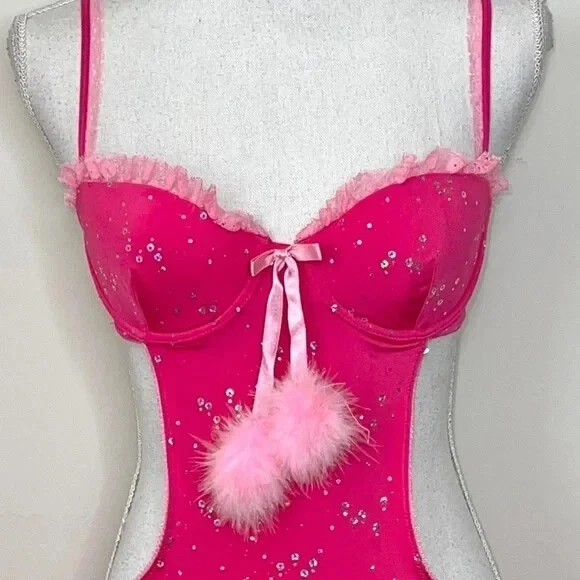 Victoria’s Secret Sexy Things Costume Slip Santa Baby 34C - Image 2 of 4