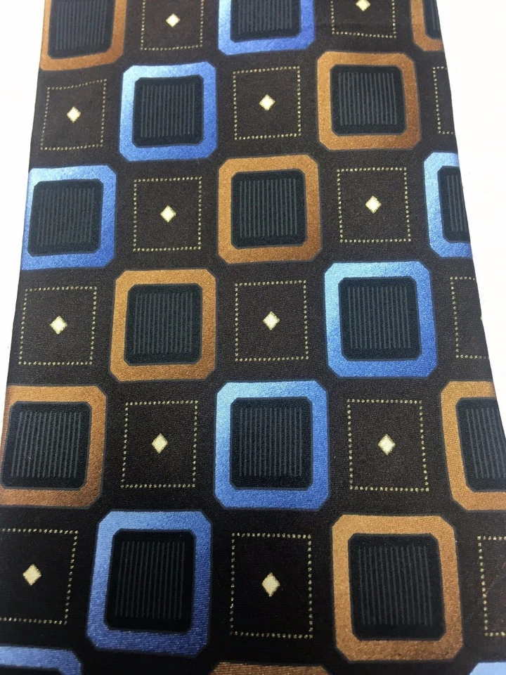 KILBURNE AND FINCH MENS TIE BROWN WITH BLUE AND GOLD 3.75 X 60 NWT - Image 3 of 4