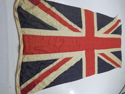 Antique Hand-Stitched Cotton British Union Jack Flag 310x150cms - Picture 11 of 12