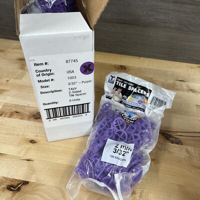 6 Pack x100pc Tavy Tile 2 Sided Tile Spacers 3/32'' 1003 New