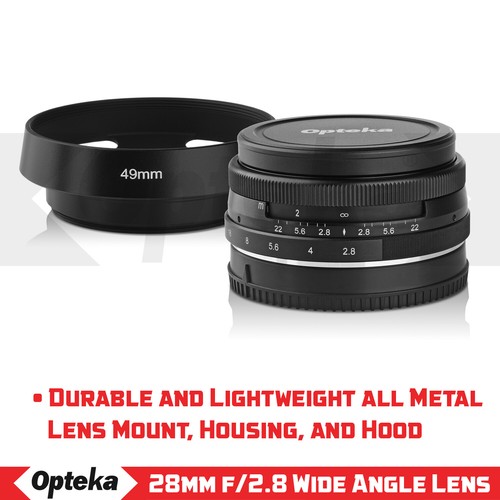 Opteka 28mm f2.8 Lens + Kit for Fuji X-Pro2 X-T2 X-T1 X-T20 X-T10 X-E2S E3 E2 A3 - Picture 2 of 12