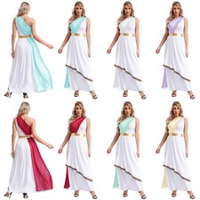 Womens Dress Toga Ancient Greek Party Praise Roman Dancewear Vintage Tunic Lady