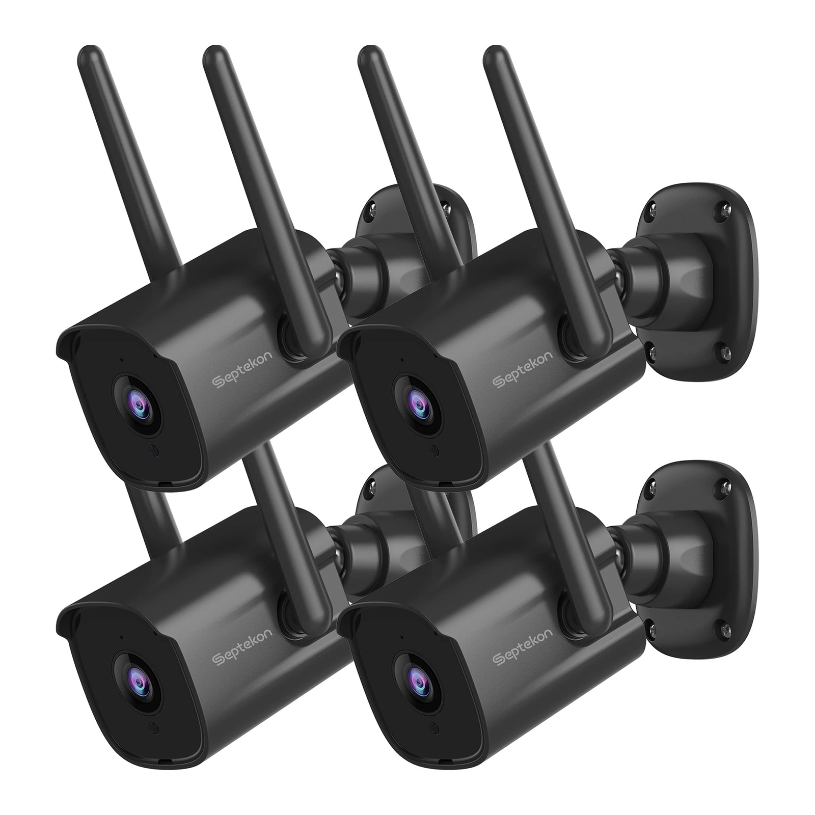 2K Home Security Cameras 4 Pack, 2.4G Wired WiFi Security Camera Outdoor with...