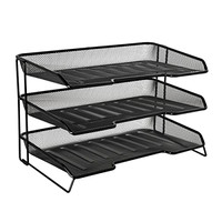 Desk Tray Rolodex Mesh Collection 3 Tiered Black Slanted Design Sturdy 1742325 Desk Tray Rolodex Mesh Collection 3 Tiered Black Slanted Design Sturdy 1742325