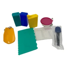 Tupperware Tiny Treasures Vintage Keychains Magnets Travel S & P  Lot of 8