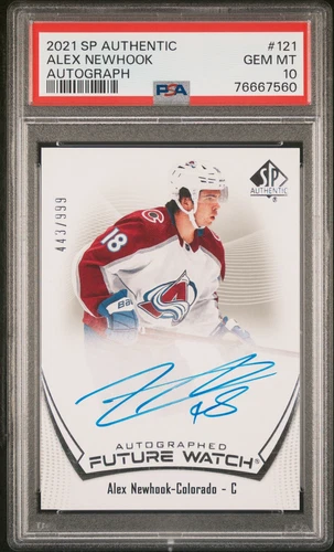 2021-22 SP Authentic Future Watch Autograph Auto Rookie RC Alex Newhook PSA 10