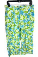 Vntg Lily Pulitzer capri pants sz 12 fish/flower print beach vacation READ