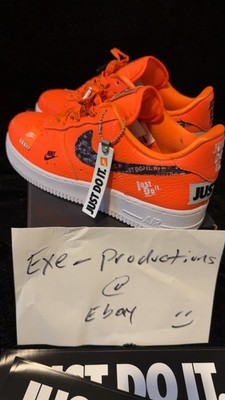   Nike Air Force One (AF1) Premium, Just Do It Total Orange, New in Box DS 8.5