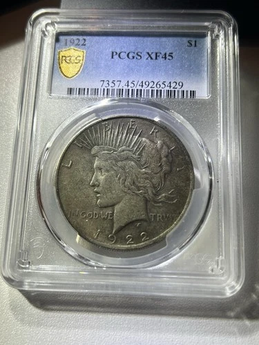1922  Peace Dollar Philadelphia Min   $1 PCGS Certified XF45